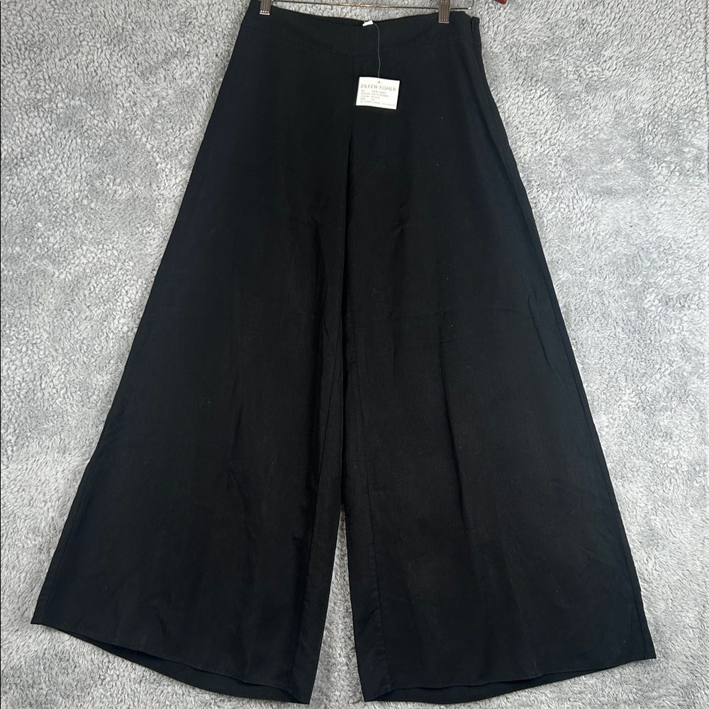 NWT Eileen Fisher Wide Leg Palazzo Black Tencel Women’s Size S - Picture 2 of 15